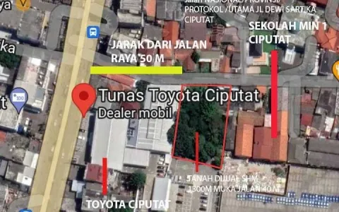 Tanah Ciputat Jl.Dewi Sartika SUPER STRATEGIS Dekat Pintu Tol Pamulang, Tangerang