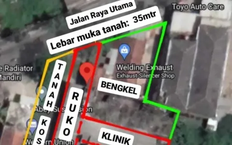 Dijual Tanah kosong   Rumah  Ruko klinik Gudang Jl.Terusan Kopo, Soreang, Bandung